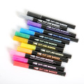 Amazon selling double line Contour pen color highlighter pen dream metal outline pen hand-painted 12 color marker pen fluorescen